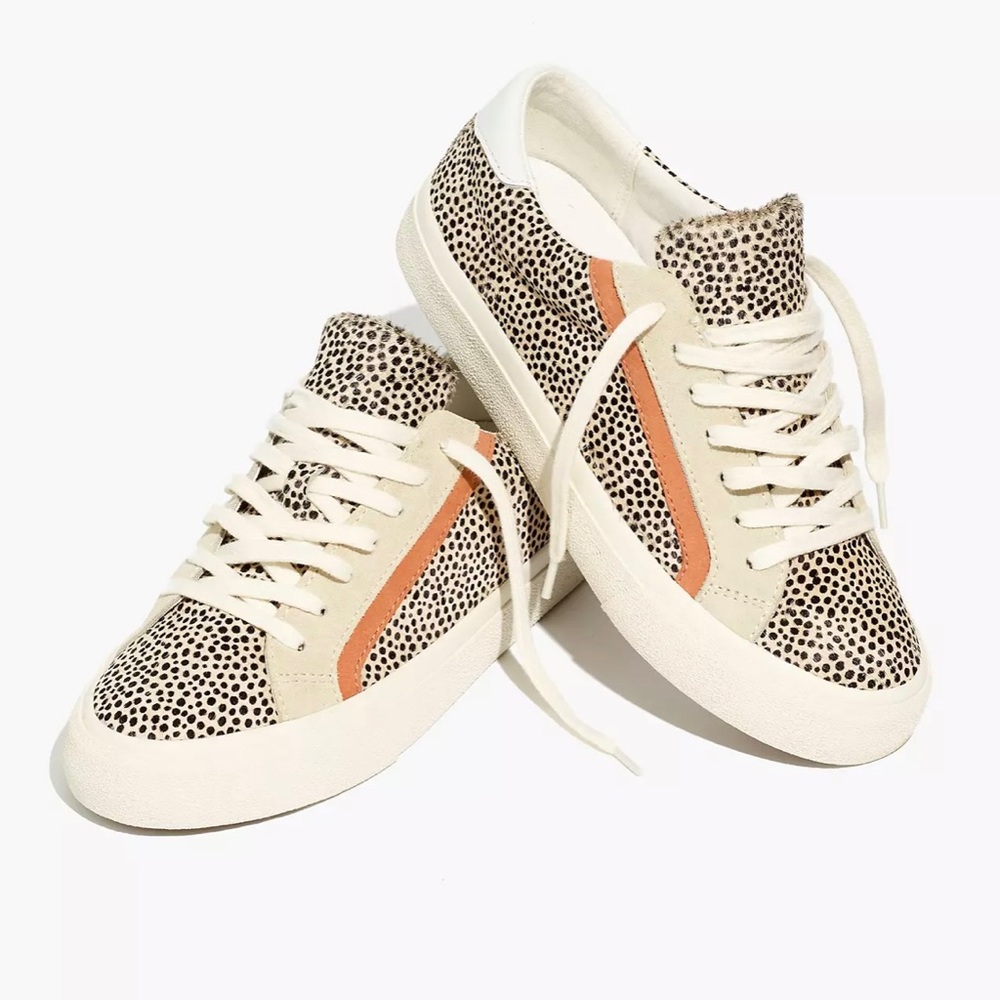 Madewell MWL Sidewalk Low-Top Sneakers in Spotted Calf Hair